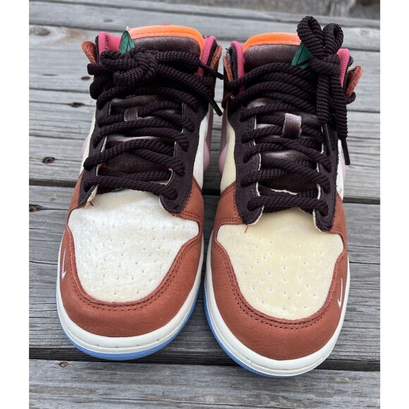 Nike Men's 5.5 Dunk Mid Social Status Free Lunch Chocolate Milk DJ1173-700 - Picture 3 of 15